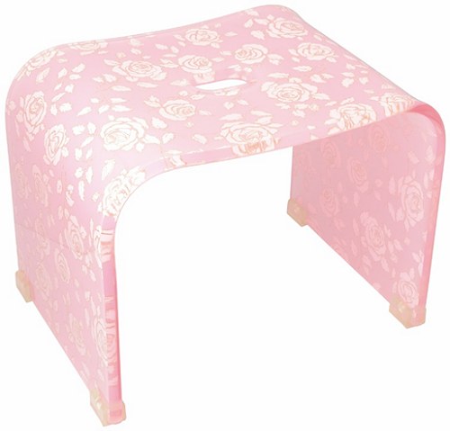 楽天市場】バラ柄アクリルバスチェア＆洗面器セット（スウィートピンク