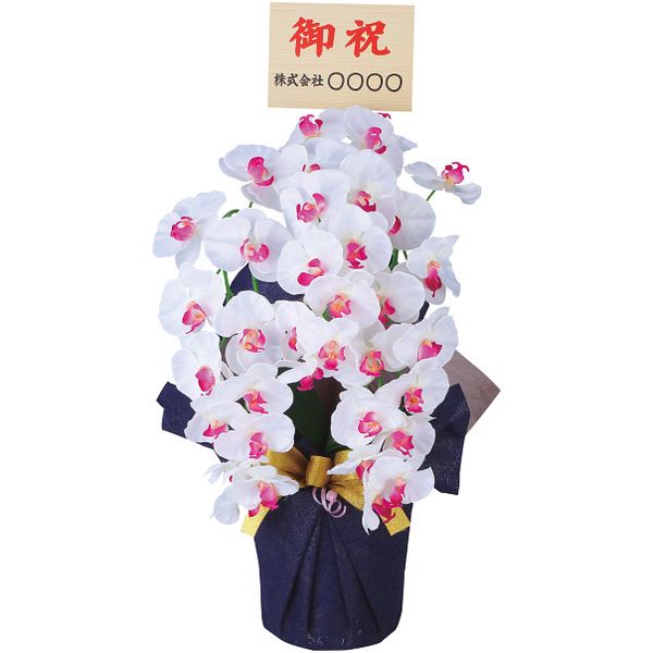 内祝い お返し 送料無料 花 母の日 ギフト 造花 アートフラワー 胡蝶蘭 大輪 3本立ち 立札付 おしゃれ 雑貨 インテリア 出産内祝い 結婚内祝い 結婚祝い 出産祝い 引き出物 香典返し お祝い返し 引越し 挨拶 お礼 ncr-24019-3-wb-fd 名入れ 【代引き不可】