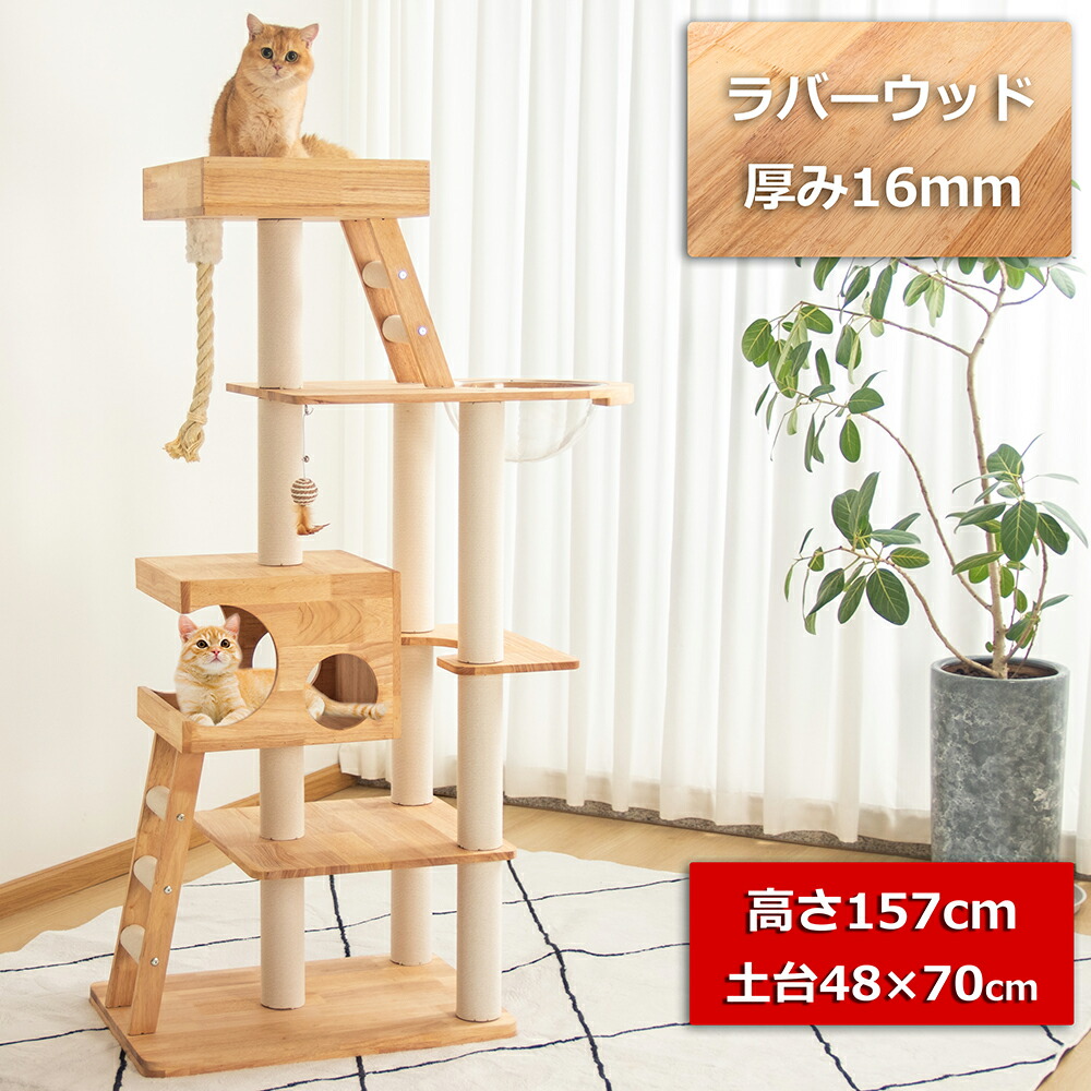 キャットタワー ハンモック 木製 スリムデザイン 多頭飼い対応 省スペース Amazon | CozyMeow キャットタワー 木製 ハンモック スリム