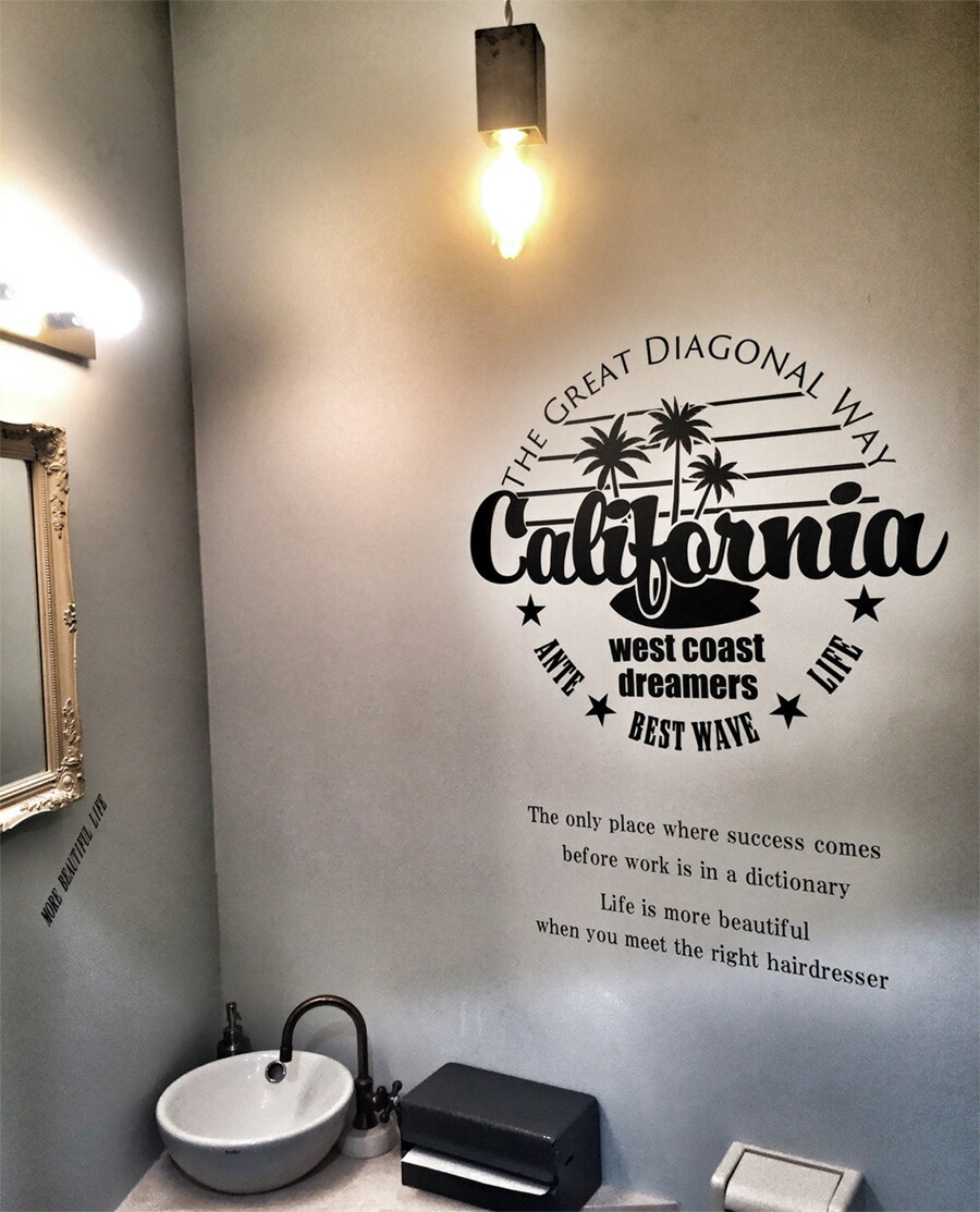 カリフォルニア ウォールステッカー 海インテリア 寝具 収納 ビーチ おしゃれ ヤシ インテリア 店 壁紙 部屋 カリフォルニア 壁 カッティングシート おしゃれ かっこいい ビーチ 壁紙 店 会社 内装 壁紙 海 ウォールステッカー Happy Stickerカリフォルニアスタイル