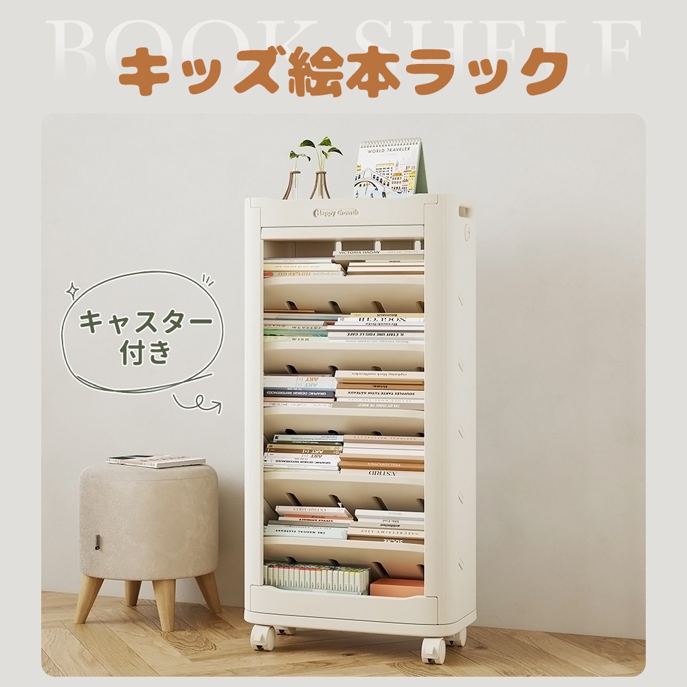 新作 本棚 サイド本棚 書棚 絵本棚 おもちゃ収納 大容量 キッズ 収納ラック ホワイト 多機能 おもちゃラック おしゃれ ラック 組立カンタン こども キッズ 収納ボックス 入学入園 新生活 クリスマス|ハッピーワールド