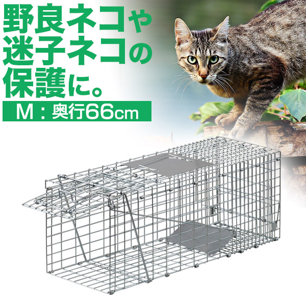 楽天市場】動物 捕獲器 Lサイズ 30x79x33cm 小動物 猫用 踏板式 バネ式 アニマルキャッチャー 飼い猫 迷子猫 野良猫 犬 猫 イタチ  小動物 害獣 保護 捕獲 動物捕獲器 動物用捕獲器 吊りエサ 踏み板式 1年保証 ○[送料無料] : プランB