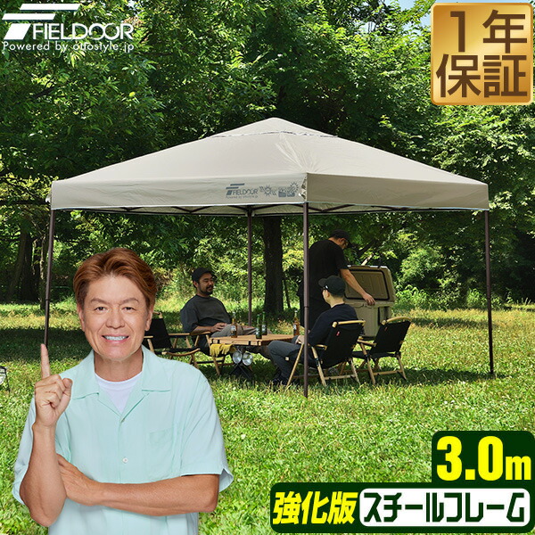 ワンタッチタープテント 3m×3m スチール写真 強化因子版ひな形 天幕 タープ 300 3.0m ワンタッチ ワンタッチ天幕 ワンタッチタープ 大型 UV工業 撥水 ベンチレーション 納める御徒面子付 日よけ 出来事 アウトドア 難民キャンプ BBQ FIELDOOR ●[貨物輸送無料]