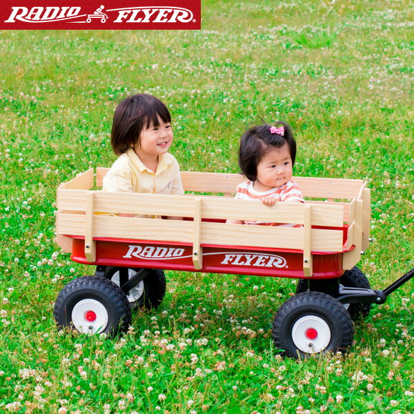 【27,940円→SALE25,740円～6/11(木)01:59まで】Radio Flyer ラジオフライヤー スチール写真 ＆ 白木 ATW 木枠付 手押し車 32Z 2人乗り 持ちはこび手押し車 持ちはこび手押し車 手押し車 折りたたみ 乗用手あそび 余暇 ピクニック 室内 外 ●[貨物輸送無料]