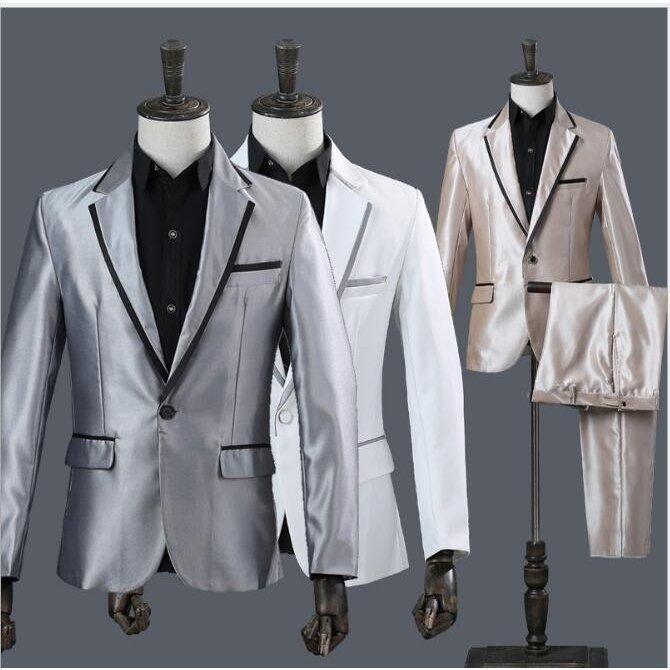 【スーパーSALE】メンズスーツ上下セットアップ　ジャケット＋パンツ＋リボン　演奏会服　ステージ衣装　紳士服 礼服 司会者 結婚式フォーマル撮影衣装舞台演出服二枚 5,819円