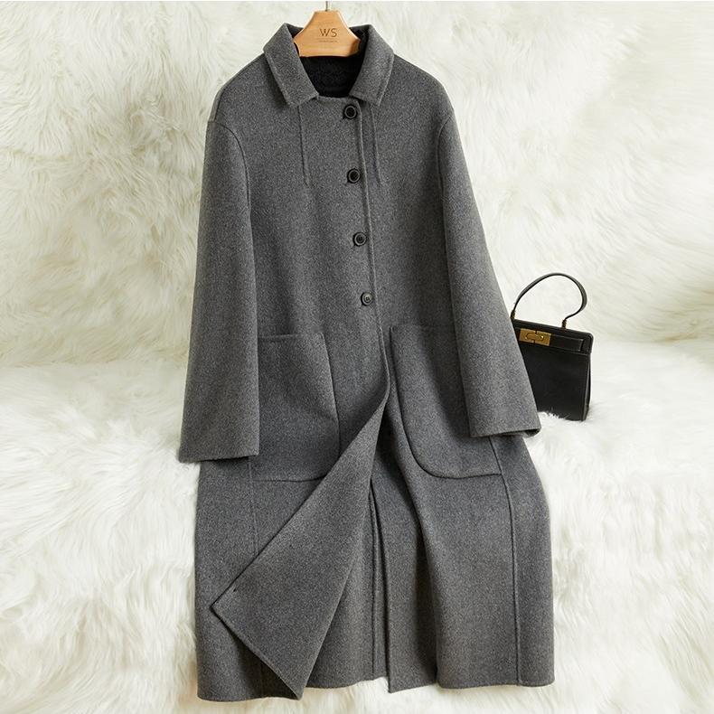 【百貨店SALE】羊毛 ステンカラー 厚地の外套 ロング レディース アウター 厚地の外套 チェスターコート 冬服気が大きい大きさ トレンチコート 羊毛厚地の外套 コクーン
