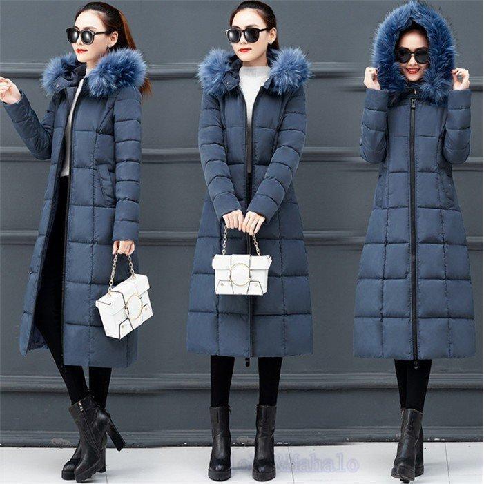 【スーパーSALE】ダウンジャケット 中綿 ダウンコート 冬物 冬服 ロング丈 コート レディース 暖かい フード付き きれいめ ロングコート 軽量 大きいサイズ
