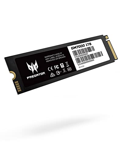 Acer Predator GM7000 1TB NVMe PCIe Gen4 x 4 内蔵 SSD M.2 Type 2280 3D NAND 最大読込: 7,400MB/s PS5確認済み BL.9BWWR.105