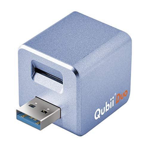 Maktar Qubii Duo USB Type A パープル 充電しながら自動バックアップ SDロック機能搭載 iphone バックアップ usbメモリ ipad 容量不足解消 写真 動画 音楽 連絡先 SNS データ 移行 SDカードリーダー 機|ハッピーアンドハッピー