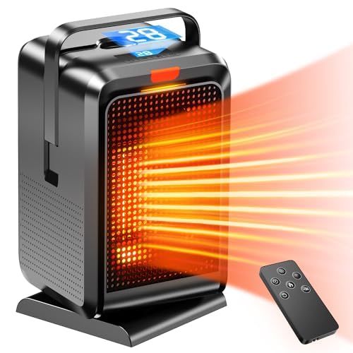 ヒーター 小型 セラミックヒーター 1200W 2024冬新型マイナスイオンLCDディスプレー表示 ファンヒーター 足元 冷暖兼用 4段階風量 切タイマー 省エネ 節電対策 過熱保護 転倒自動オフ セラミックファンヒーター 電気ヒーター 電気ストー