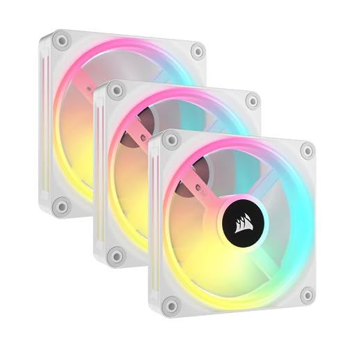 CORSAIR iCUE LINK QX120 RGB スターターキット White 120mm PWM RGB PCケースファン (ファン3個、iCUE LINK システムハブ ケーブルセット) CO-9051006-WW｜ハッピーアンドハッピー