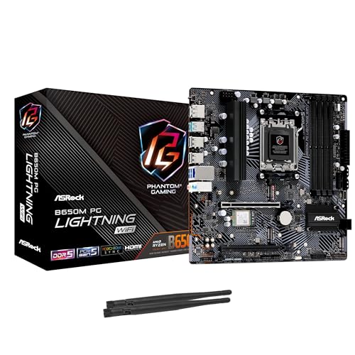 ASRock マザーボード B650M PG Lightning WiFi AMD Ryzen 7000シリーズ CPU対応 (Soket AM5) Bluetooth搭載 B650 Micro ATX マザーボード 国内正規代理店品