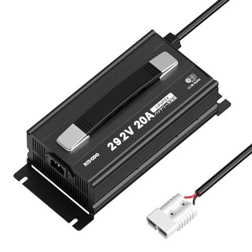 Redodo 29.2V 20A リン酸鉄イオンバッテリー充電器 LiFePO4 専用充電器 急速充電 AC-DC バッテリーチャージャー 保護機能付き LEDインジケーター 24Vリン酸鉄バッテリーに適合 PSE認証済｜ハッピーアンドハッピー