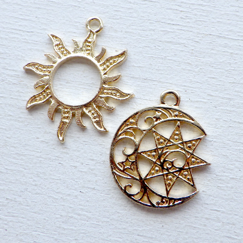 楽天市場】チャーム 太陽 星 月 1個 金色* : ハンドメイド Beads happyboo