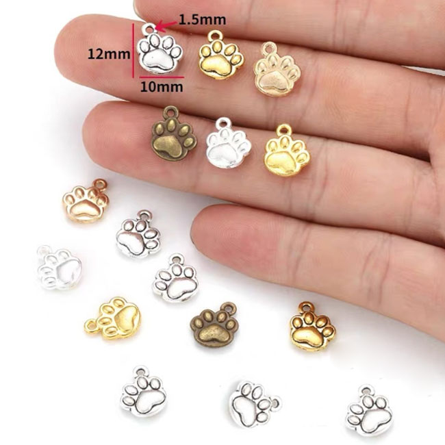 楽天市場】[1個/10個]チャーム ぷっくりミニ肉球 10mm ゴールド