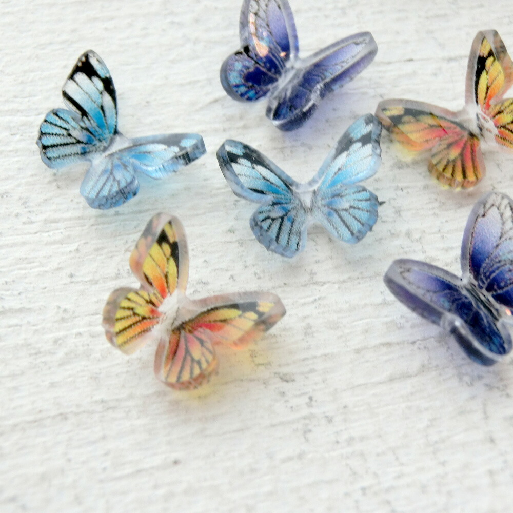 楽天市場】クリアカラー バタフライ 蝶々 プラスチック ビーズ