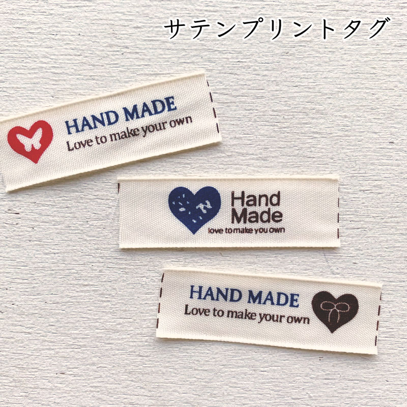 楽天市場】プリントタグ ハートタグ サテンタグ (全3種)手芸 縫付タグ