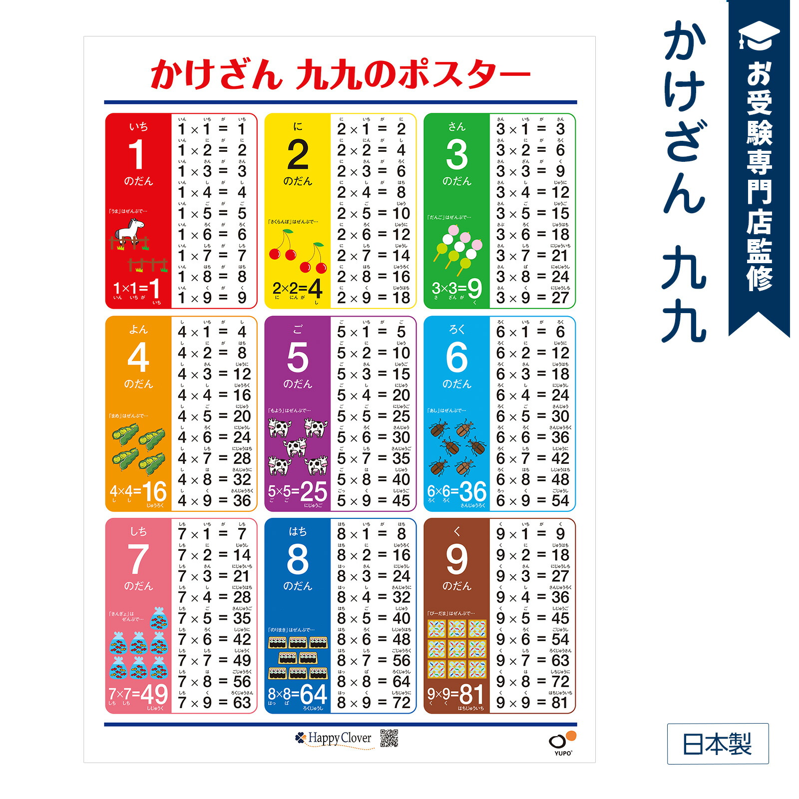 楽天市場】【学習教材】かけ算九九ポスター ITの基礎 理数脳 かけ算 九九 算数の早期学習に 大きなB2サイズ(728x515mm)の学習ポスター お風呂で学習  小学生向け 知育玩具 日本製で安心安全 お風呂ポスター【お風呂に貼れる】 筒状発送 : お受験用品 ハッピークローバー