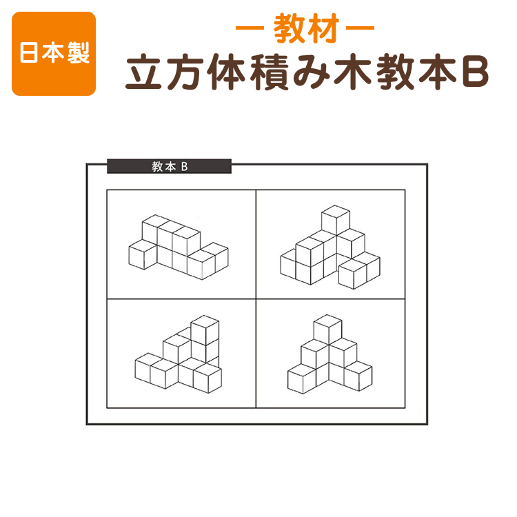 楽天市場 立方体積み木教本b 中上級編 42パターン知育教材 あす楽 お受験用品 ハッピークローバー