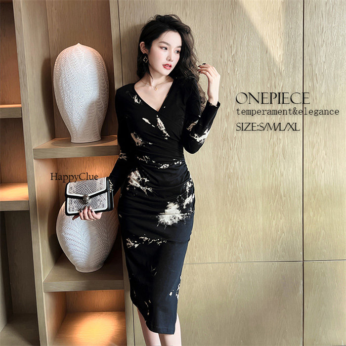 エレガントなマドゲルスリムワンピース ひざ丈 タイト スリム シック Ｖネック風 フェミニン 大人 結婚式二次会 お呼ばれ 2018年新作 楽天市場】ワンピース レディース タイトワンピース スリット Vネック