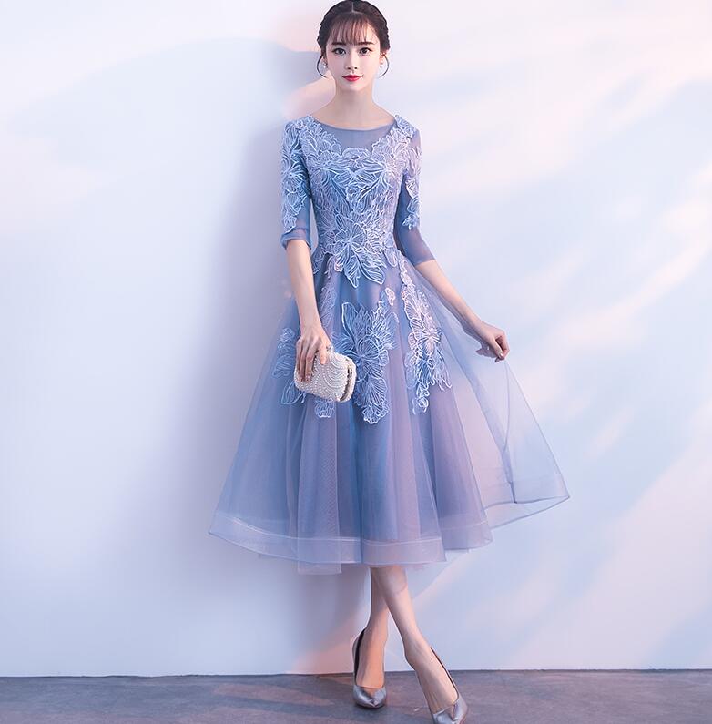 Sale 10 Off お呼ばれ 結婚式 S M L Xl 2xl ライトブルー ミモレ丈ワンピース 可愛い 上品 大人 着痩せ おしゃれ 代30代 40代 ウエディングドレス ブライズメイド 袖ありレースワンピース 成人式パーティードレス 演奏会 二次会 パーティー Jayeshlogistics Com