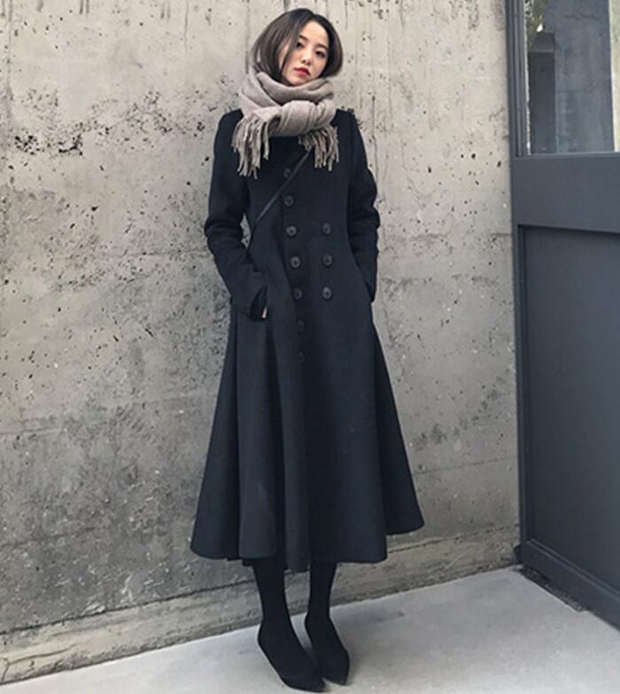 楽天市場 チェスターコート ロングコート レディース アウター 長袖 Aライン カジュアル エレガント 着痩せ 女性用 防寒着 通勤 オフィス 代30代40代 サイズ有 S M L Xl おしゃれ きれいめ ラシャコート オーバコート 秋物 冬物 暖かい 黒ブラック Happyclue 楽天市場店