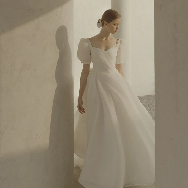 ウェディングドレス 二次会 花嫁 ブライズメイド お呼ばれ パーティードレス おしゃれ 結婚式 ワンピース レディース ロングドレス イブイングドレス 発表会 演奏会用 ドレス 同窓会 コンサート 成人式 代30代40代 大きいサイズ 上品 衣装 可愛い 白ドレス 半袖 国内外