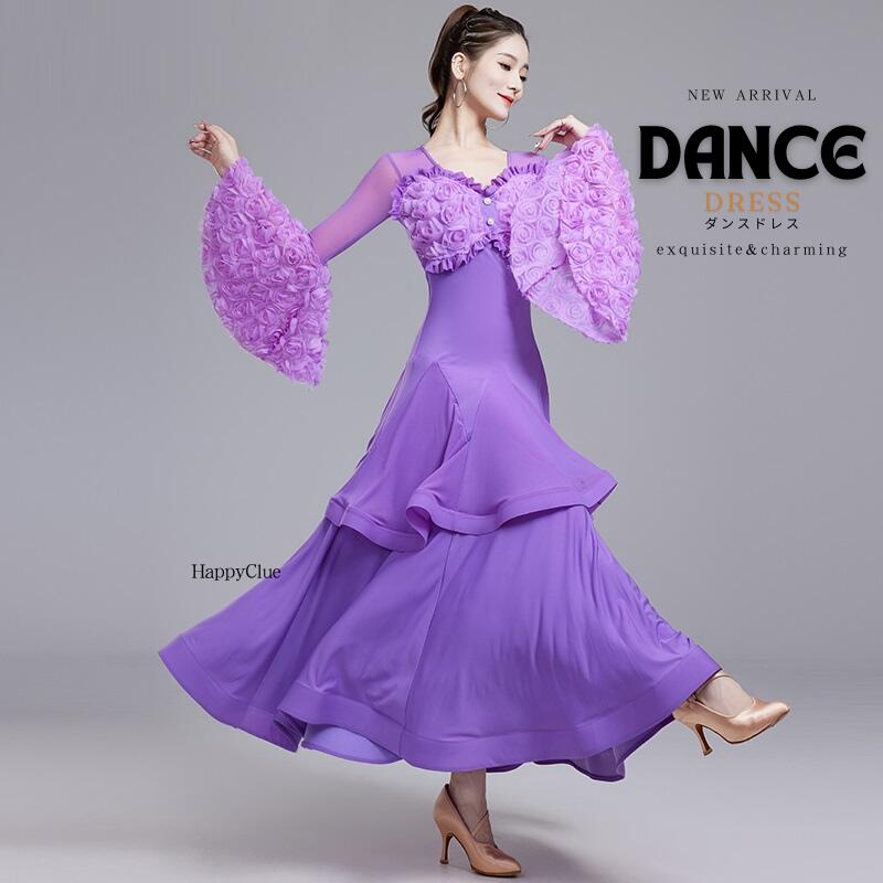 楽天市場】社交ダンス モダンドレス 衣装 ダンス発表会 大きい裾 競技
