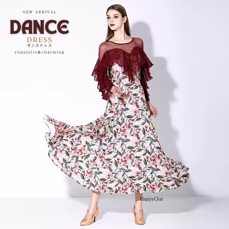 社交ダンス ドレス 衣装 競技ダンス 団体 ダンスドレス ロング 綺麗め 花柄 ダンスウェア ダンス衣装 テージ衣装 舞台 ダンス発表会 レディース ワンピース デモ用 スタンダードドレス ラテンドレス モダンドレス レッスンウェア 練習着 ワルツ タンゴ衣装 イベント 紫 赤 青|HappyClue 店