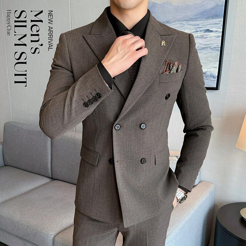 スーツ メンズ タキシード スリーピース パンツスーツ 紳士服 礼服 メンズスーツ フォーマル おしゃれスーツ ダブルスーツ 結婚式 二次会 発表会 パーティー イベント 大人 スリムスーツ リクルートスーツ ビジネススーツ オフィス 通勤就活面接 大きいサイズ 3点セット