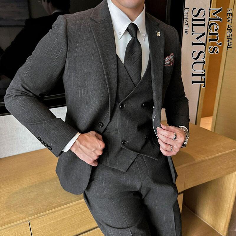 タキシード 紳士服 スリーピース 大人 スリムスーツ 3ピーススーツ 秋新作 メンズスーツ 礼服 発表会 演奏会 スーツ メンズ パンツスーツ メンズスーツ 結婚式 二次会 おしゃれスーツ フォーマル イベント リクルートスーツ ビジネス オフィス 通勤就活面接 大きいサイズ｜HappyClue 店