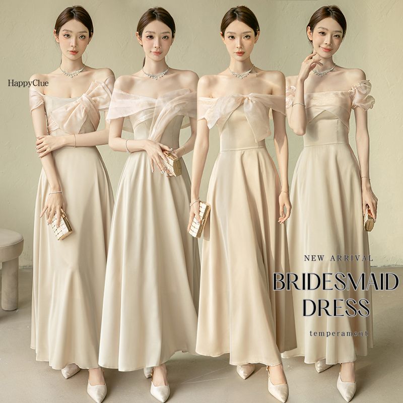 パーティードレス 結婚式 ライズメイドドレス お揃いドレス 衣装 Long dress レディース フェミニン ワンピース 二次会ドレス ロングドレス ブライダル ウエディングドレス 綺麗め 上品 姫系 二次会 マキシ お呼ばれ 発表会 演奏会 おしゃれ 30代40代50代 大きいサイズ