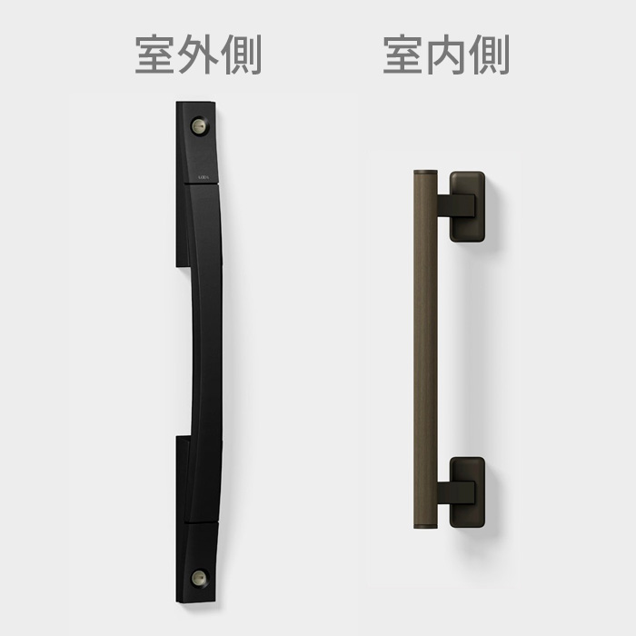 リクシル リシェント 玄関ドア ハンドルセット 手動用 一般仕様 片開き S型 室内樹脂ハンドル（木目調） シルキーマットブラック (ハンドル台座ブラック)S3C型 Z-1S3｜HappyCorporation店