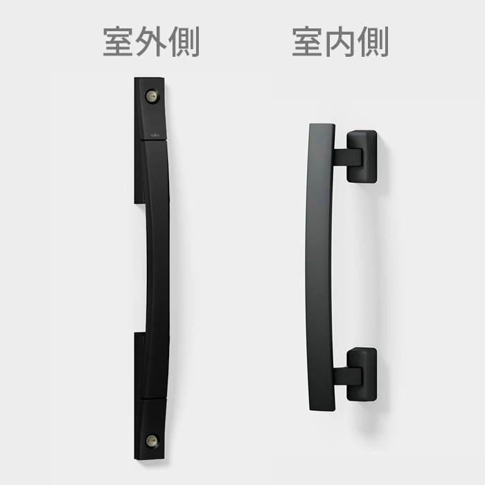 リクシル リシェント 玄関ドア ハンドルセット 手動用 一般仕様 両開き S型 内外同色 シルキーマットブラック (ハンドル台座ブラック)S3A型 Z-2S3|HappyCorporation店