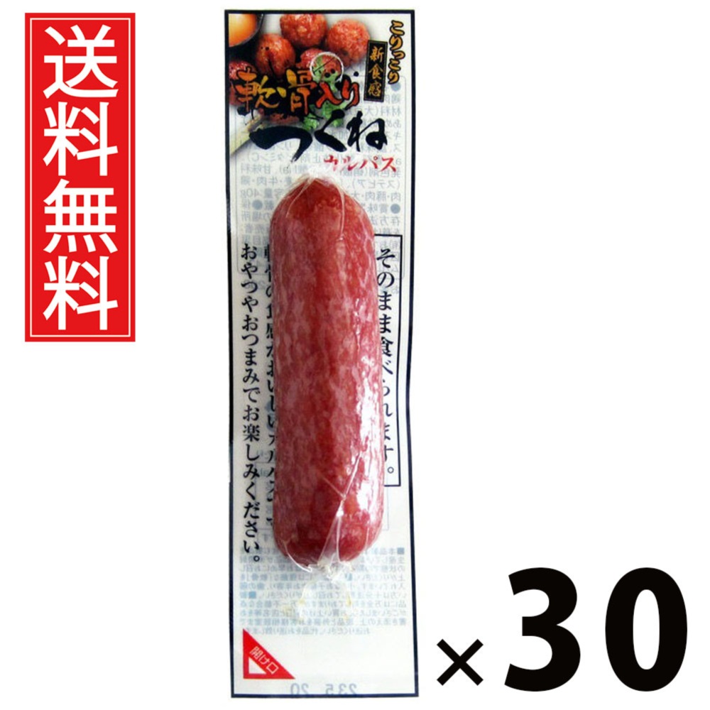 軟骨入りつくねカルパス（タレ味） 40g × 30個 おつまみカンパニー 送料無料 ／ おつまみ カルパス つくね 軟骨入り タレ味 ビールに合う 晩酌 肉系スナック おやつ 個包装 まとめ買い 駄菓子 酒の肴 イベント 景品用 コリコリ食感 ジューシー ツクネ 軟骨 グルメ ビール