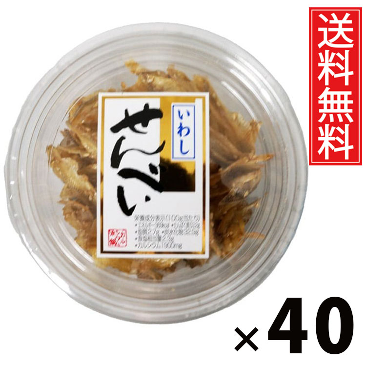 いわしせんべい（アミノ酸なし） 40g &times; 40個セット 江戸屋 送料無料／いわしせんべい40g いわし煎餅 魚せんべい おつまみスナック 小魚珍味 国産おやつ 魚介スナック カルシウム補給 酒の肴 小分け珍味 ビール 日本酒 焼酎 家飲み ギフト 贈答品 お中元 魚介乾製品 父の日｜お菓子の王国はっぴーディアーズ 18,848円