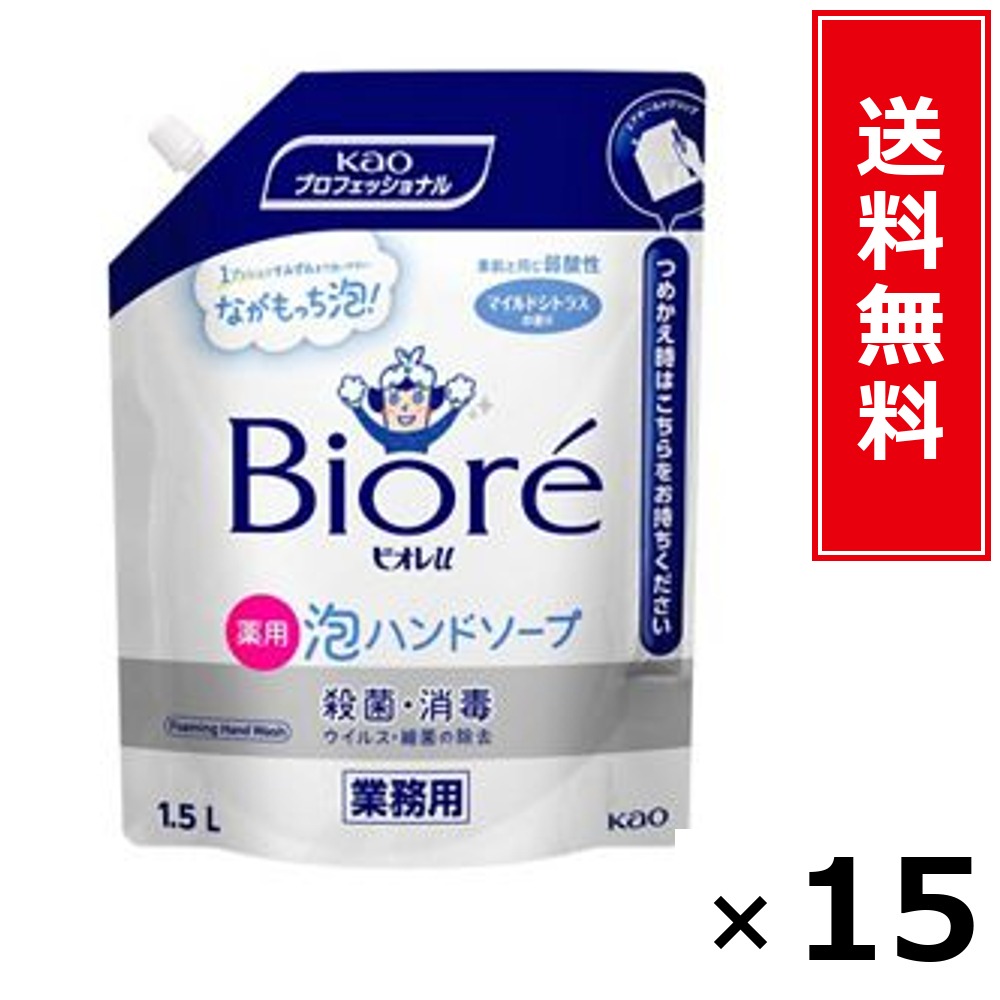 ビオレu泡お手て石けん 御勤め用 1.5L × 15個書き割り 名取り草 貨物輸送無料／尖んがり5倍 pt5倍 ビオレu泡お手て石けん 御勤め用 1.5L 名取り草 Kao 貨物輸送無料 通信販売 まとめ買い 容れもの買いとり 御勤め用 詰め替え 店卸し資産 買い置き 日装置 やって行く装置 法人 バス発着場 併設 旅人宿 介護併設 勝手もと 洗い濯ぎ 室内用便器