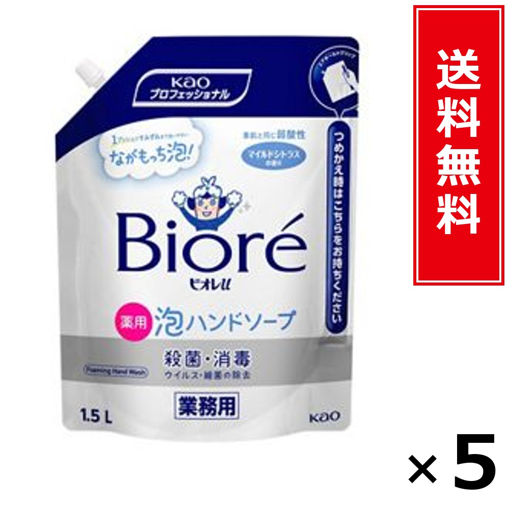 ビオレu泡御手々石ケン お役目用 1.5L × 5個仕掛ける 名取り草 貨物輸送無料／尖んがり10倍 pt10倍 ビオレu泡御手々石ケン お役目用 1.5L 名取り草 Kao 貨物輸送無料 通信販売 まとめ買い 入れもの買い取り お役目用 詰め替え 買い溜める 買い置き 日設備 生きて行く設備 法人 バス発着場 設立 泊まり 介護設立 勝手もと 洗い濯ぎ 手