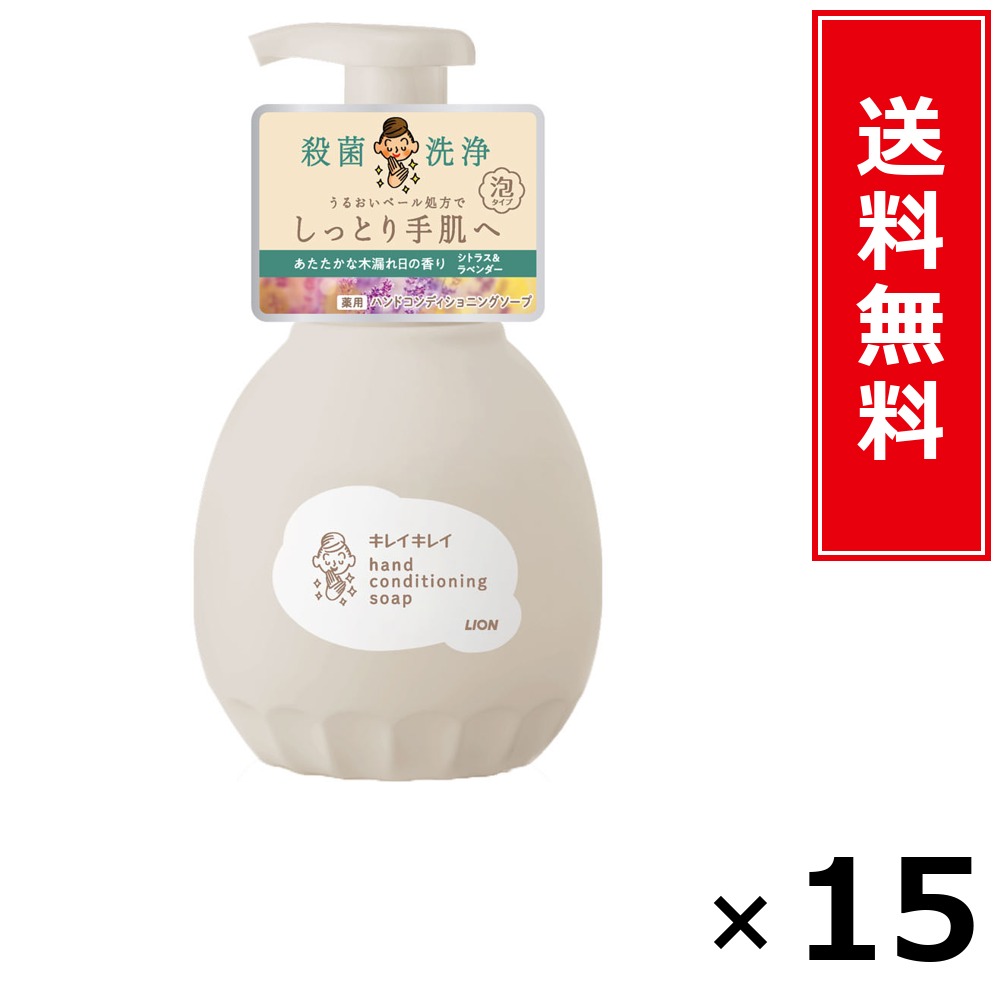 キレイキレイ 薬用ハンドコンディショニングソープ 木漏れ日の芳ばしさ 本体 × 15個書き割り LION 貨物輸送無料／尖んがり10倍 pt10倍 キレイキレイ 薬用ハンドコンディショニングソープ 木漏れ日の芳ばしさ 本体 LION 百獣の王 貨物輸送無料 通信販売 まとめ買い 容れもの買いとり 御勤め用 店卸し資産 買い