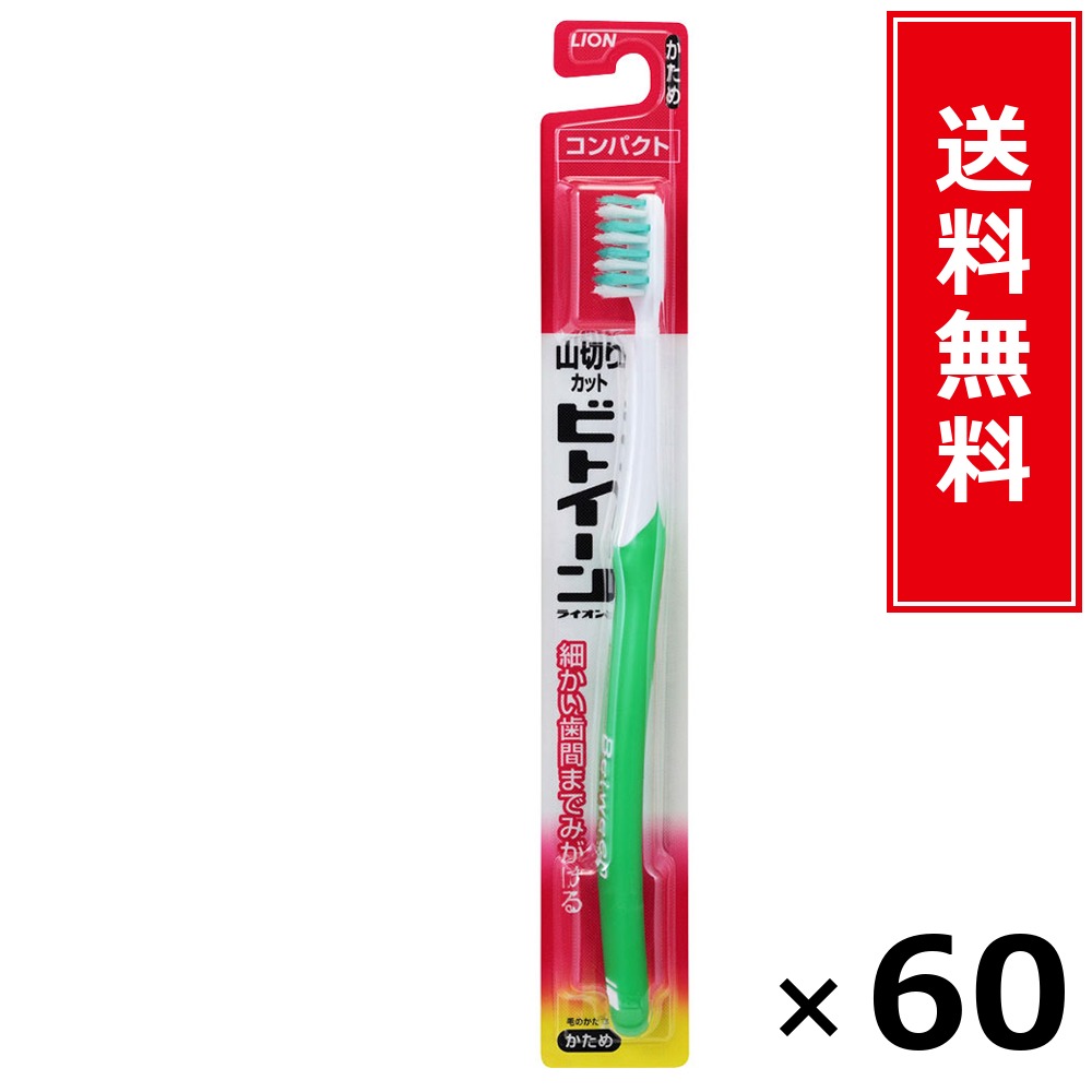 ビトイーンコンパクトかため × 60個仕掛ける LION 貨物輸送無料／尖んがり5倍 pt5倍 ビトイーンコンパクトかため LION 百獣の王 貨物輸送無料 通信販売 まとめ買い 入れもの買い上げ 御役目用 買い溜める 買い置き 日備品 生きて行く備品 お取り寄せ オーラルケア デンタルケア 歯みがき 歯刷子 口臭止めること
