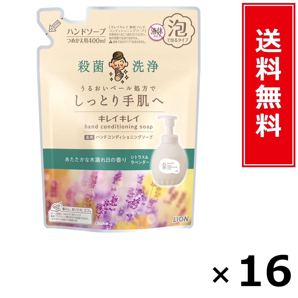 キレイキレイ 薬用ハンドコンディショニングソープ 木漏れ日の芳ばしさ 詰替 × 16個仕掛ける LION 貨物輸送無料／尖んがり10倍 pt10倍 キレイキレイ 薬用ハンドコンディショニングソープ 木漏れ日の芳ばしさ 詰替 LION 百獣の王 貨物輸送無料 通信販売 まとめ買い 入れもの買い取り お役目用 買い溜める 買い