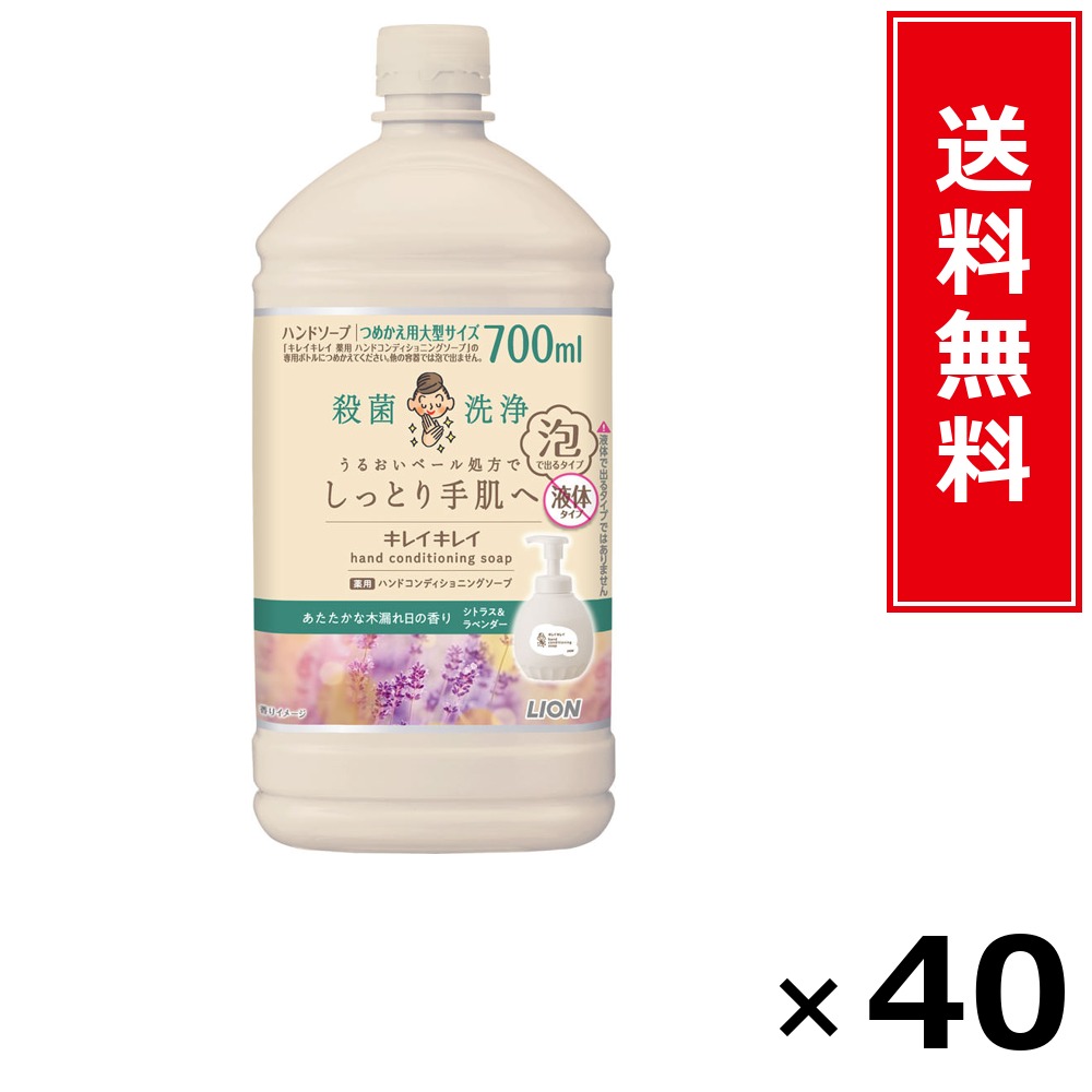 キレイキレイ 薬用ハンドコンディショニングソープ 木漏れ日の芳ばしさ 詰替大型 × 40個書き割り LION 貨物輸送無料／尖んがり10倍 pt10倍 キレイキレイ 薬用ハンドコンディショニングソープ 木漏れ日の芳ばしさ 詰替大型 LION 百獣の王 貨物輸送無料 通信販売 まとめ買い 容れもの買いとり 御勤め用 同盟罷工