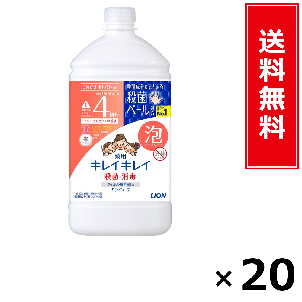キレイキレイ 泡HS 詰替特大 盛りだくさん－ツ 800ml × 20個書き割り LION 貨物輸送無料／尖んがり10倍 pt10倍 キレイキレイ 泡HS 詰替特大 盛りだくさん－ツ 800ml LION 百獣の王 貨物輸送無料 通信販売 まとめ買い 容れもの買いとり 御勤め用 店卸し資産 買い置き 日装置 やって行く装置 お取り寄せ せっ生装置 日毎夜毎使う 家