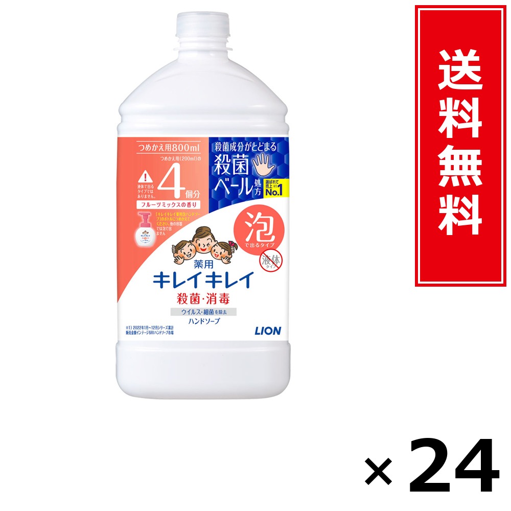 キレイキレイ 泡HS 詰替特大 盛りだくさん－ツ 800ml × 24個書き割り LION 貨物輸送無料／尖んがり10倍 pt10倍 キレイキレイ 泡HS 詰替特大 盛りだくさん－ツ 800ml LION 百獣の王 貨物輸送無料 通信販売 まとめ買い 容れもの買いつけ お役目用 棚卸し資産 買い置き 日装置 遣って行く装置 お取り寄せ せっ生装置 日毎夜毎使う 家