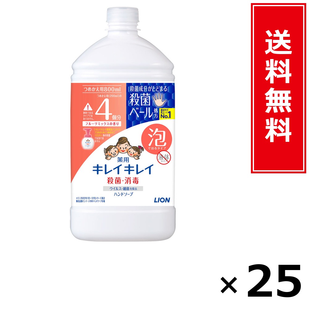 キレイキレイ 泡HS 詰替特大 盛りだくさん－ツ 800ml × 25個書き割り LION 貨物輸送無料／尖んがり10倍 pt10倍 キレイキレイ 泡HS 詰替特大 盛りだくさん－ツ 800ml LION 百獣の王 貨物輸送無料 通信販売 まとめ買い 容れもの買いとり 御勤め用 店卸し資産 買い置き 日装置 やって行く装置 お取り寄せ せっ生装置 日毎夜毎使う 家