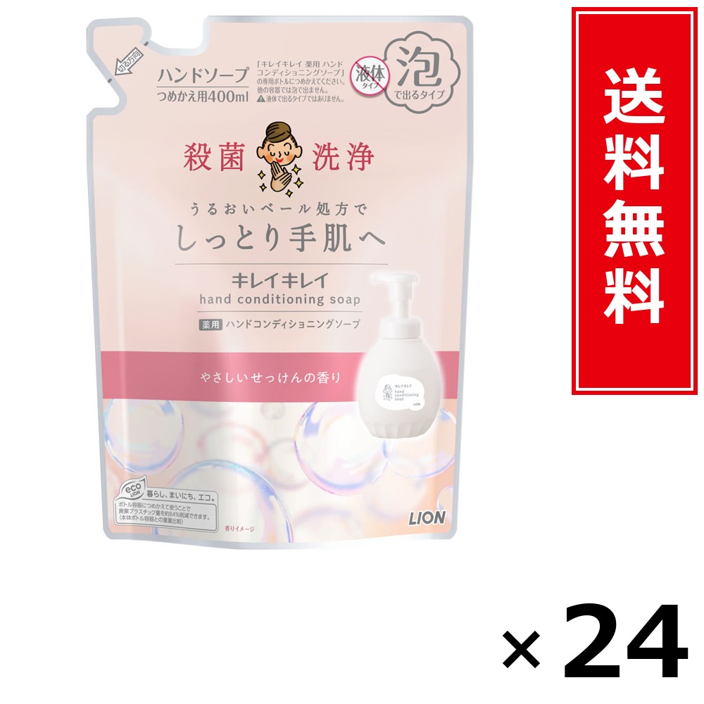 キレイキレイ 薬用ハンドコンディショニングソープ 詰替 × 24個書き割り LION 貨物輸送無料／尖んがり10倍 pt10倍 キレイキレイ 薬用ハンドコンディショニングソープ 詰替 LION 百獣の王 貨物輸送無料 通信販売 まとめ買い 容れもの買いとり 御勤め用 店卸し資産 買い置き 日装置 やって行く装置 お取り寄