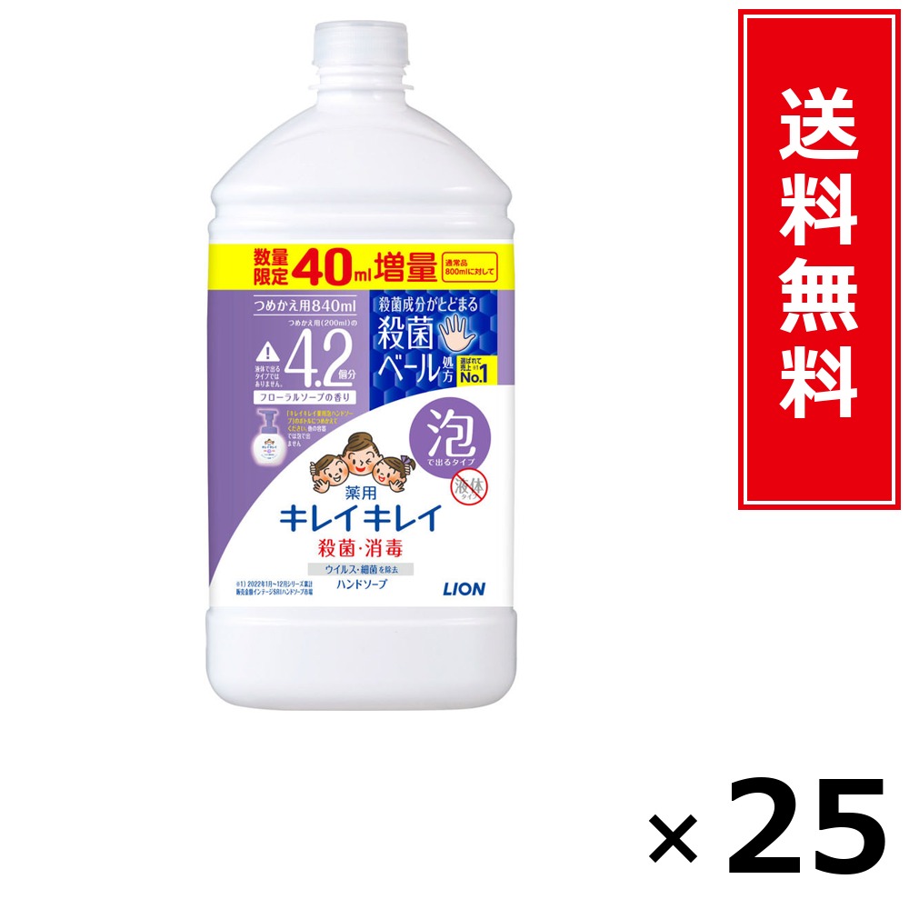キレイキレイ 泡HS 詰替特大引き上げ フローラル 840ml × 25個書き割り LION 貨物輸送無料／尖んがり5倍 pt5倍 キレイキレイ 泡HS 詰替特大引き上げ フローラル 840ml LION 百獣の王 貨物輸送無料 通信販売 まとめ買い 容れもの買いとり 御勤め用 店卸し資産 買い置き 日装置 やって行く装置 お取り寄せ せっ生装置