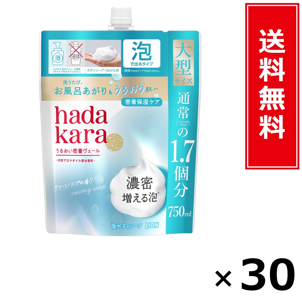 ハダカラ泡BS 詰替大型 石ケン 750ml × 30個仕掛ける LION 貨物輸送無料／尖んがり10倍 pt10倍 ハダカラ泡BS 詰替大型 石ケン 750ml LION 百獣の王 貨物輸送無料 通信販売 まとめ買い 入れもの買い上げ 御役目用 買い溜める 買い置き 日備品 生きて行く備品 お取り寄せ 健康方備品 日毎夜毎使う 身寄り用 実備品