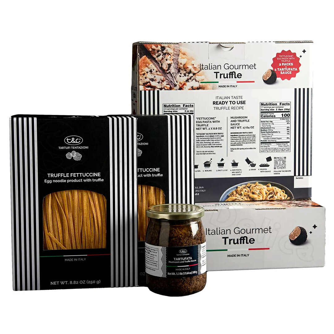イタリアン グルメ セット フェットチーネ 250g x 2袋 ＆ パスタソース 500g x 1瓶 トリュフ パスタ イタリア 食品 洋食 グルメ イタリア料理 パスタ セット 便利 簡単 調理 料理 クッキング キット 太い 平ら 種類 麺 スパゲッティ 味 風味 香り 高級【Costco コストコ】