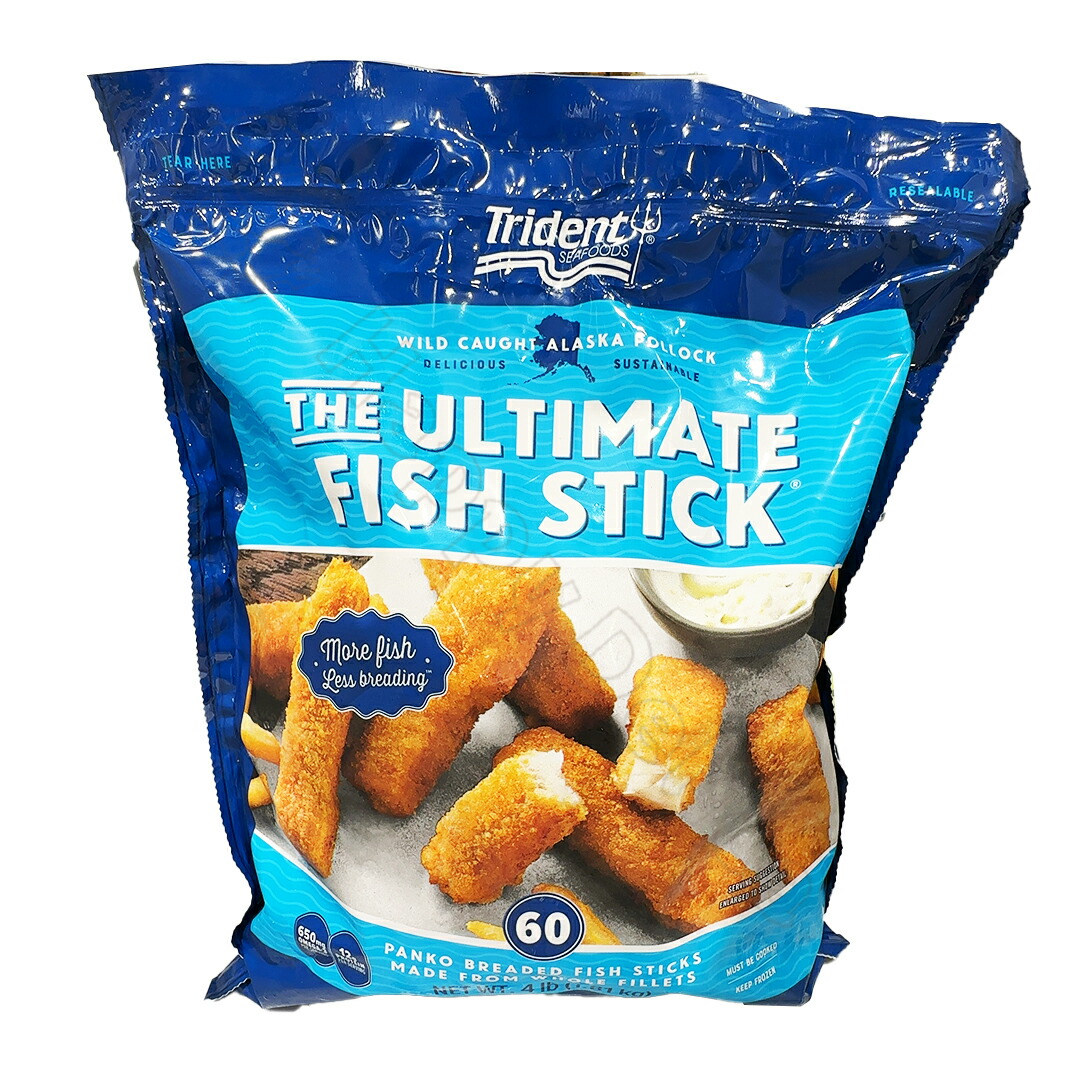 TRIDENT フィッシュスティック 1.8kg スケトウダラ アメリカ 白身魚 おかず 揚げ物 フライ 大容量 おつまみ 総菜 ストック 買い置き 食材 簡単 手軽 衣付き 業務用 クリスマス 誕生日 お花見 常備 タコス ケチャップ タンパク シーフード 冷凍 食品 【Costco コストコ】